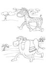 Zebra and dromedary chine coloring humorous children