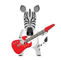 Zebra with electric guitar