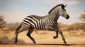 Zebra (Equus burchells) running and jumping. AI Generative Royalty Free Stock Photo