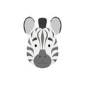 Zebra face in cartoon style for children.