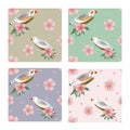 Zebra finches seamless pattern