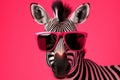 Zebra flaunts stylishness in pink sunglasses, exuding a chic vibe