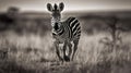 Zebra Foal\'s First Run in the African Savannah