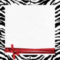 Zebra frame with red ribbon