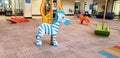 Zebra and fun times in an atrium