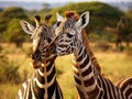 Zebra and Giraffe Masai Mara Royalty Free Stock Photo