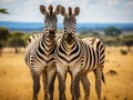 Zebra and Giraffe Masai Mara Royalty Free Stock Photo