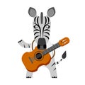 Zebra with guitar