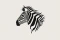 Zebra Head Icon, Africa Symbol, Zoo Logo, Minimal Zebra Portrait, face print, wild african animal