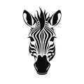 Zebra Head Icon, Africa Symbol, Zoo Logo, Minimal