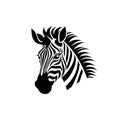 Zebra Head Icon, Africa Symbol, Zoo Logo, Minimal