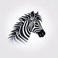 Bold Zebra Silhouette Logo Series On White Background