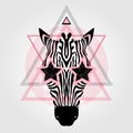 Zebra head. Tribal pattern