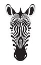 Zebra head on white background. Zebra logo. Vector illu