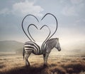 Zebra and heart stripes Royalty Free Stock Photo