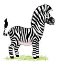 Zebra horse african zoo cartoon figure Royalty Free Stock Photo