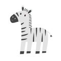 Zebra icon. Black striped horse standing. Cute cartoon kawaii funny baby character. Notebook cover, t-shirt sticker print. Zoo Royalty Free Stock Photo