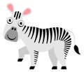 Zebra icon. Funny cartoon african wild animal