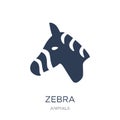 Zebra icon. Trendy flat vector Zebra icon on white background fr