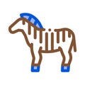 Zebra Icon Vector Outline Illustration Royalty Free Stock Photo