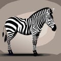 Zebra. Illustration. Zebra in natural grass habitat, Kenya National Park. Nature wildlife scene, Africa.