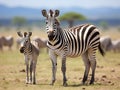 Ai Generated illustration Wildlife Concept of Zebra Royalty Free Stock Photo