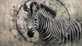 Zebra Mandala in Charcoal Style