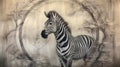 Zebra Mandala in Charcoal Style