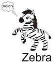 Zebra and many letters Royalty Free Stock Photo