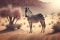 Zebra in the Namib Desert, Namibia, Africa.