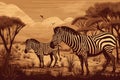 Zebra nature illustration. Generate AI