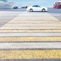 Zebra of pedestrian crosswalk on road Royalty Free Stock Photo