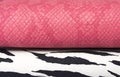 Zebra and pink leather bag Royalty Free Stock Photo