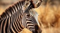 zebra portrait on african savanna. AI Generative Royalty Free Stock Photo