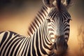 Zebra Portrait. Illustration AI Generative