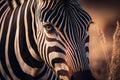 Zebra Portrait. Illustration AI Generative
