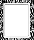 Zebra print border .Greeting card with zebra skin pattern. Royalty Free Stock Photo