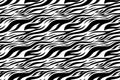 Zebra print. Stripes, animal skin, tiger stripes, abstract pattern, line background. Black and white vector monochrome seamles Royalty Free Stock Photo
