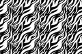 Zebra print. Stripes, animal skin, tiger stripes, abstract pattern, line background. Black and white vector monochrome seamles Royalty Free Stock Photo