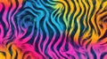 Zebra print texture in neon colors. Abstract background design. Generative Ai Royalty Free Stock Photo