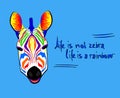 Zebra rainbow head vector in beautiful style