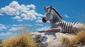 Zebra Resting On Rock: A Stunning Greg Hildebrandt-inspired Artwork