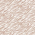 Zebra seamless stripes pattern texture illustration. Beige colors