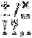 Zebra set of signs Royalty Free Stock Photo