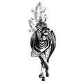 Zebra sketch vector graphics Royalty Free Stock Photo