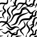 Zebra skin repeated seamless pattern. Black and white colors