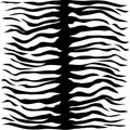 Zebra skin seamless pattern. Exotic zebra skin drawing, fashionable white background with black strips coil.