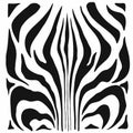 Zebra skin, stripes pattern. Animal print. Black and white background. Vector texture. Royalty Free Stock Photo