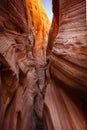 Zebra Slot Canyon with wonderful layers of deposited sandstone,  Escalante National Monument,  Grand Staircase trail, Kanab Royalty Free Stock Photo