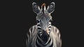 a zebra standing in the dark with its head turned Royalty Free Stock Photo